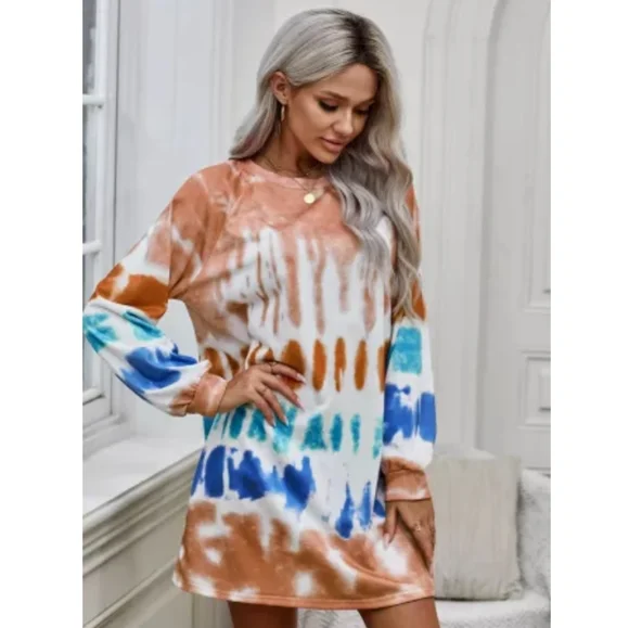 COPY -Tiedye sweatshirt dress - Picture 3 of 12